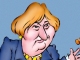 Елена Батурина и Юрий Лужков. Карикатура.
