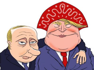 Путин и Трамп после ЧМ-2018. Карикатура С.Елкина: dw.com Путин и Трамп после ЧМ-2018. Карикатура С.Елкина: dw.com